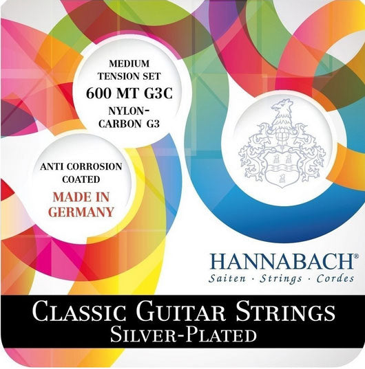 Set Cuerdas Guitarra Clásica Hannabach 600 MT G3C, Medium Tension