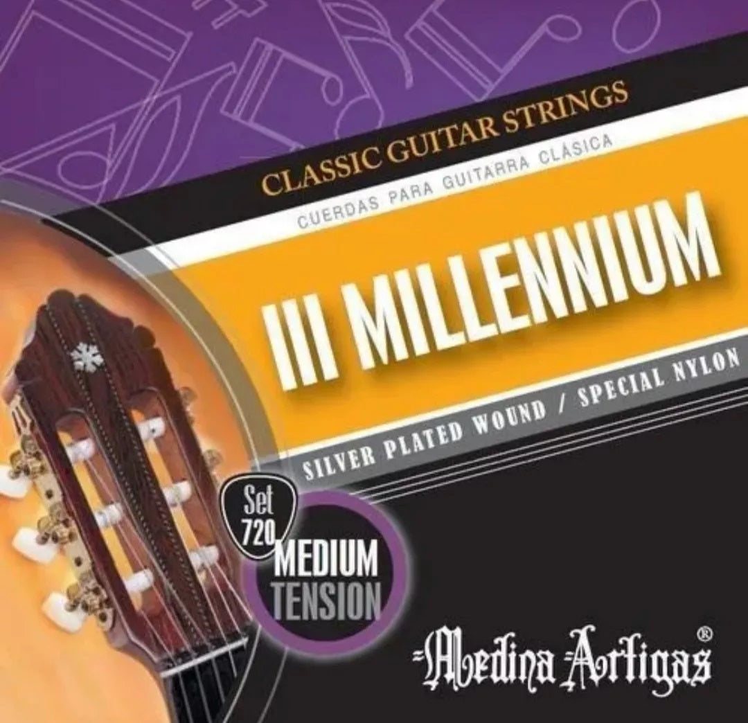 Set Cuerdas Guitarra Clásica Medina Artigas III Millennium 720, Medium Tension