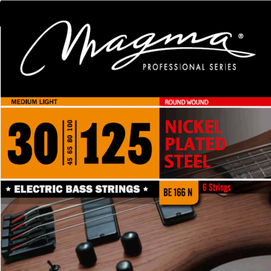Set Cuerdas Bajo Eléctrico Magma BE166N, 030-125 Seis Cuerdas