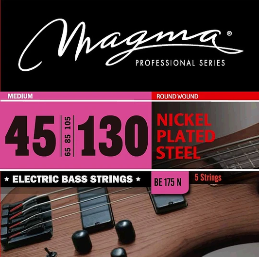 Set Cuerdas Bajo Eléctrico Magma BE175N, 45-130 Cinco Cuerdas