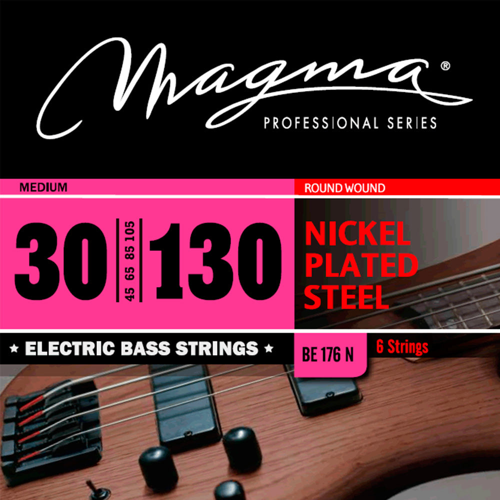 Set Cuerdas Bajo Eléctrico Magma BE176N, 030-130 Seis Cuerdas