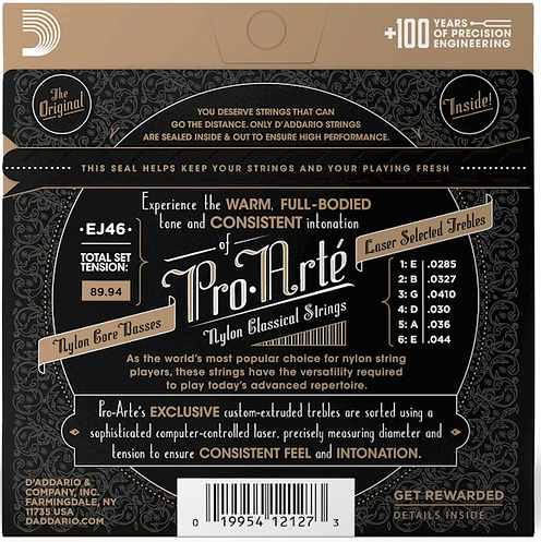 Set Cuerdas Guitarra Clásica ProArté EJ46, High Tension