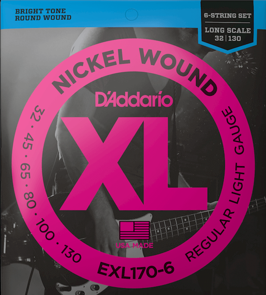 Set Cuerdas Bajo Eléctrico Daddario EXL170-6, 032-130 Seis Cuerdas
