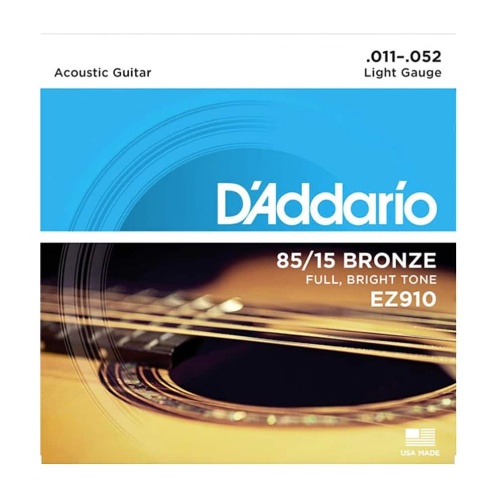 Set Cuerdas Guitarra Acustica D'addario EZ910, 11-52 Light 85/15