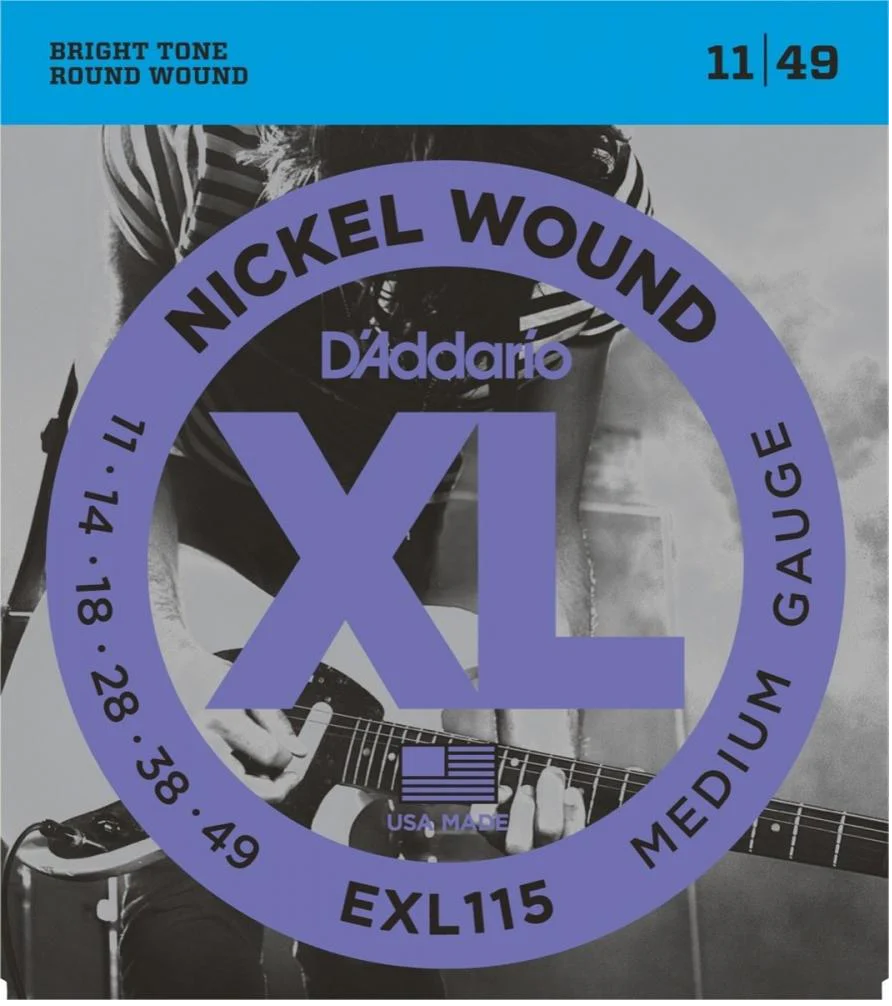 Set Cuerdas Guitarra Eléctrica D'Addario EXL115, 11-49 Medium