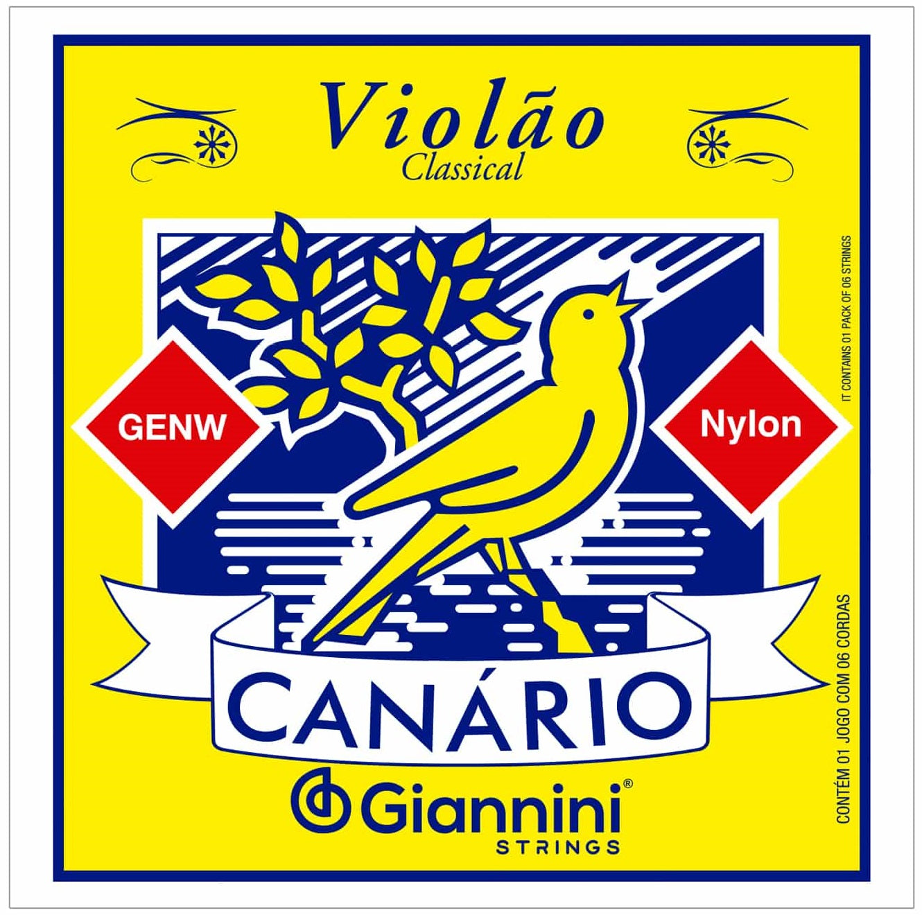 Set Cuerdas Guitarra Clásica Giannini Canario GENW, Medium Tension