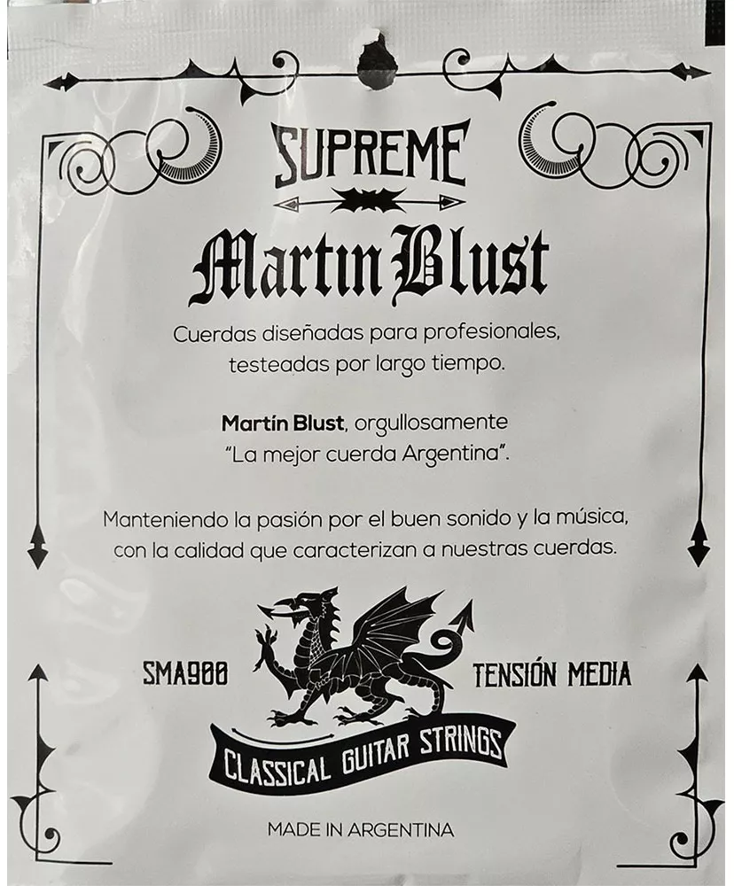Set Cuerdas Guitarra Clásica Martin Blust SMA900, Medium Tension