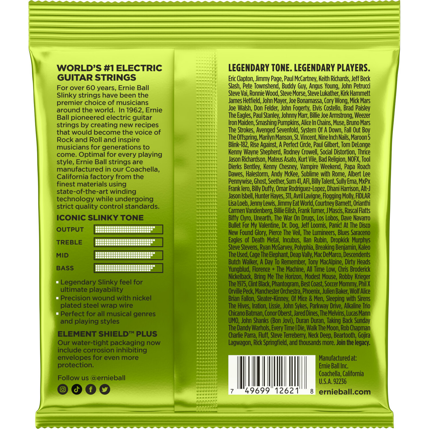 Set Cuerdas Guitarra Eléctrica Ernie Ball 2221, 10-46 Light