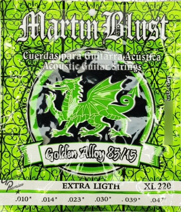 Set Cuerdas Guitarra Acústica Martin Blust XL220, 10-47 Extra Light 85/15