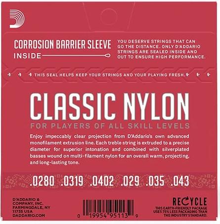 Set Cuerdas Guitarra Clásica D'Addario EJ27N, Medium Tension