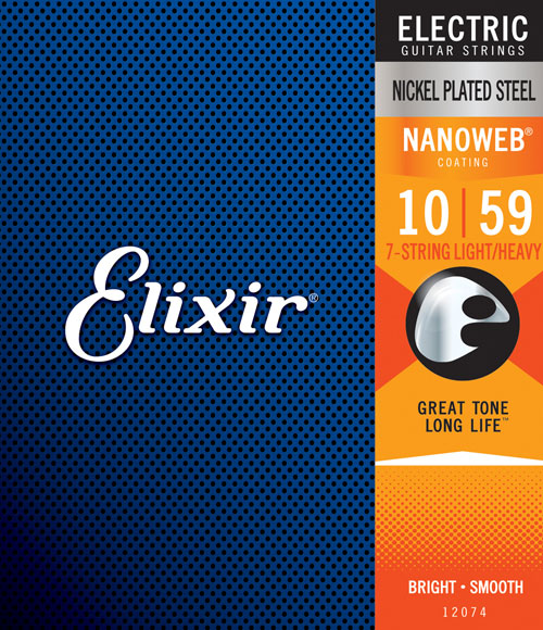 Set Cuerdas Guitarra Eléctrica Elixir 12074, 10-59 Light/Heavy (7 Cuerdas)