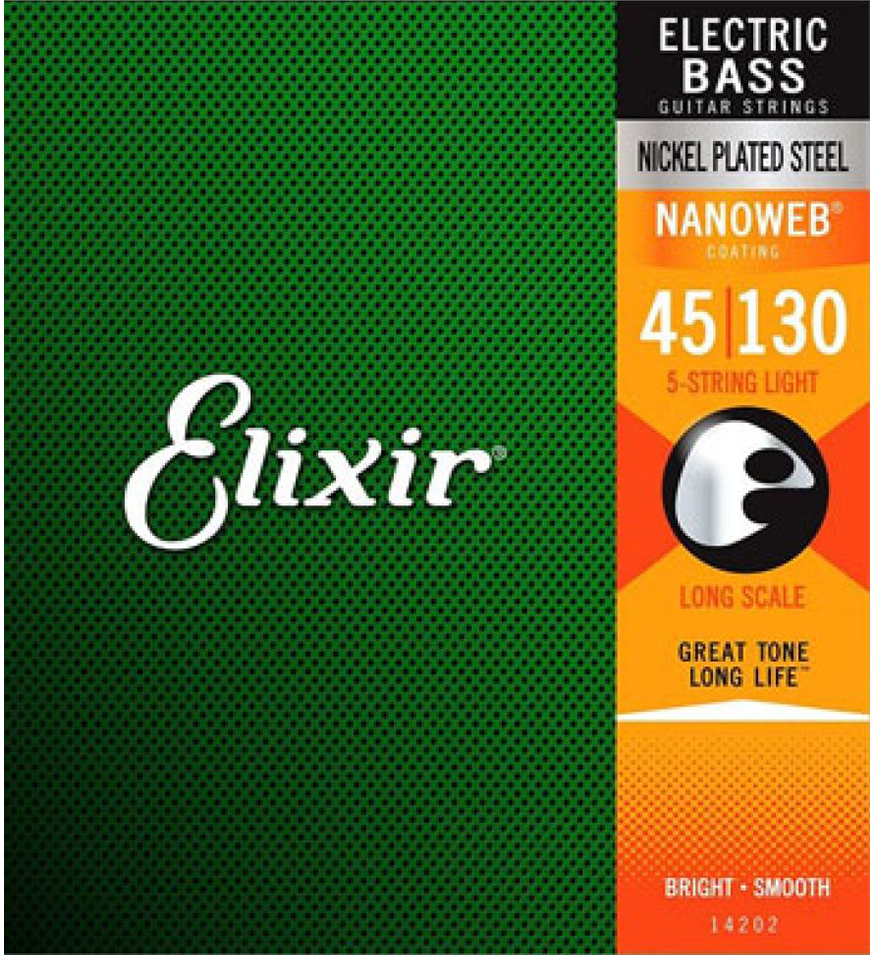 Set Cuerdas Bajo Eléctrico Elixir 14202, 045-130 Cinco Cuerdas