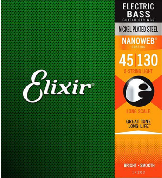 Set Cuerdas Bajo Eléctrico Elixir 14202, 045-130 Cinco Cuerdas