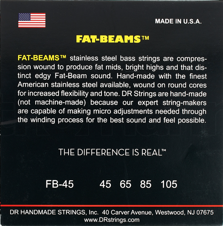 Set Cuerdas Bajo Eléctrico DR FB-45, 045-105 Cuatro Cuerdas