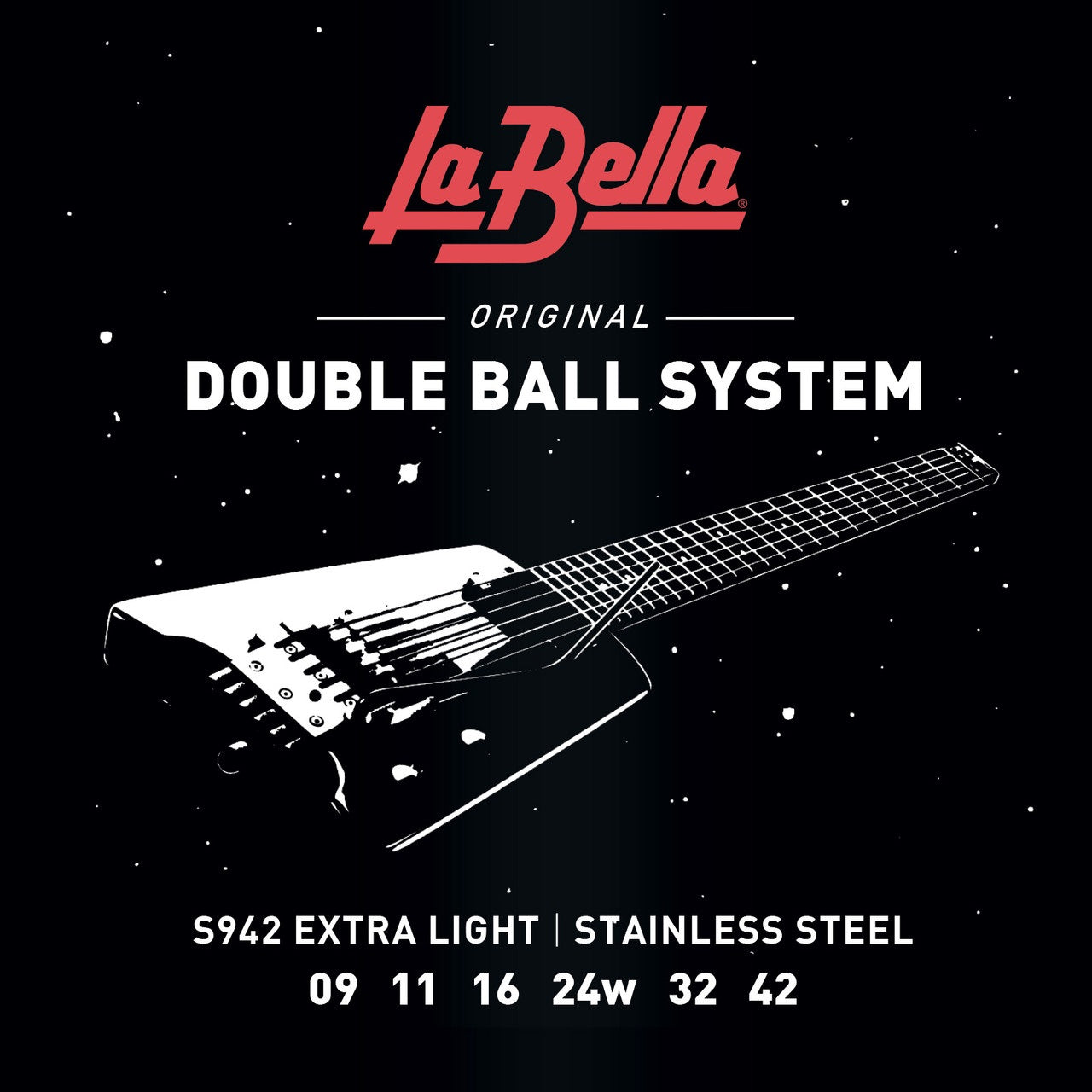 Set Cuerdas Guitarra Eléctrica La Bella S-942, 0.9 - 0.42 Double Ball