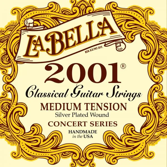 Set Cuerdas Guitarra Clásica La Bella 2001 MT, Medium Tension