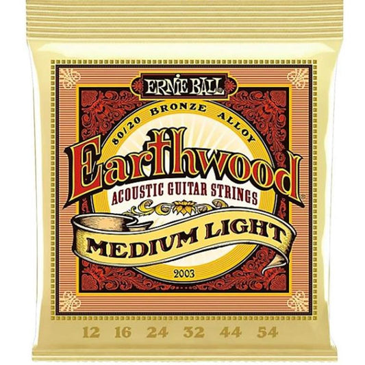 Set Cuerdas Guitarra Acústica Ernie Ball 2003, 12-54 Medium Light 80/20
